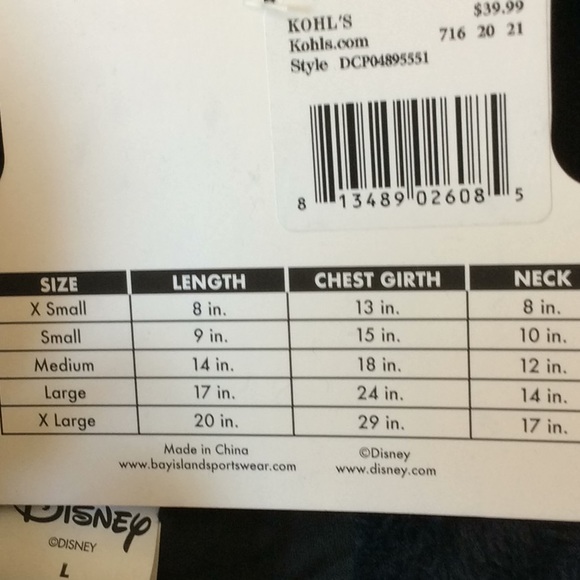 Disney Mickey Mouse Dog Pet Costume New Large NWT - Picture 5 of 5